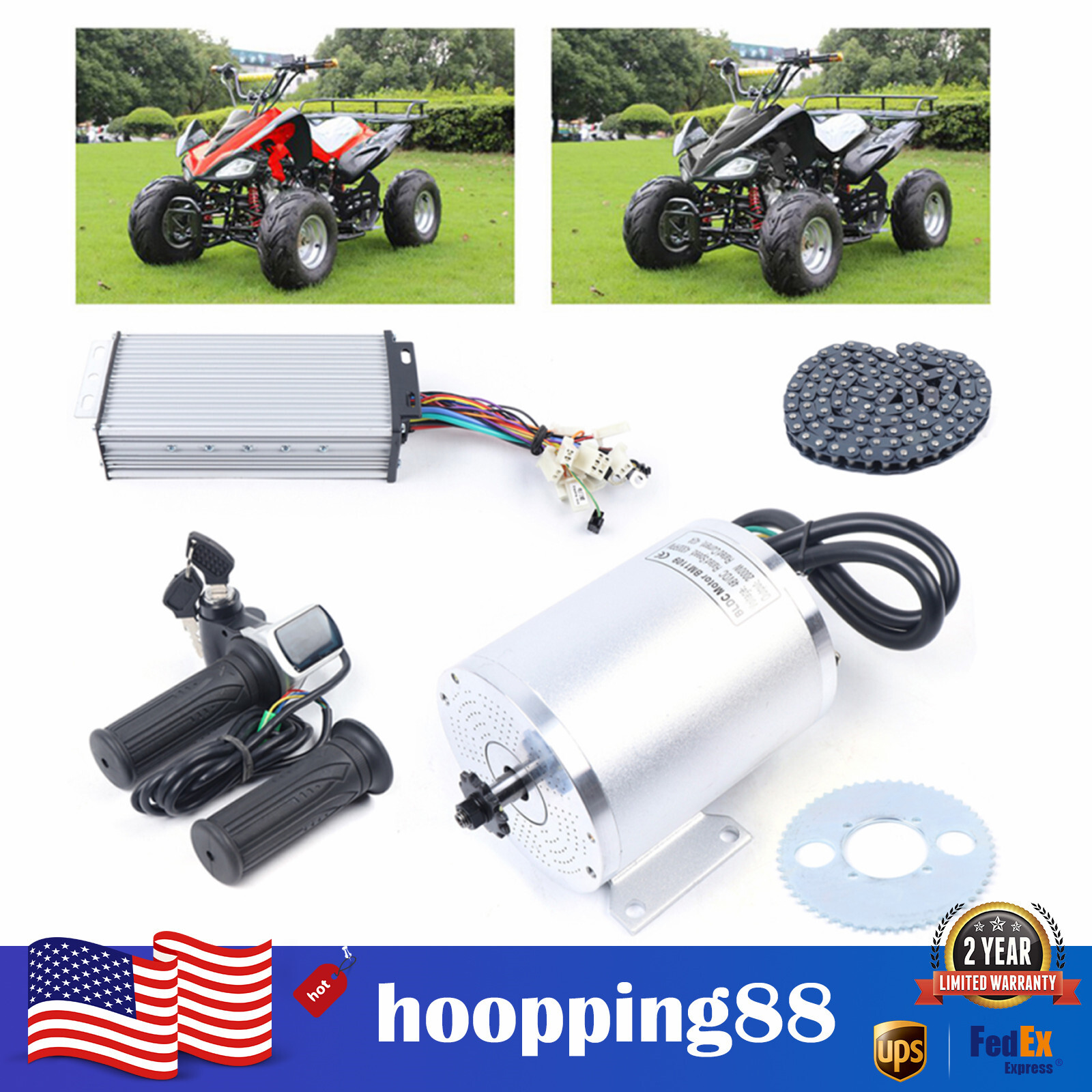 Kit de conversión de motor eléctrico sin escobillas 48V 2000W para hágalo usted mismo motor de bicicleta eléctrica scooter