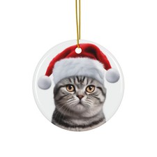 American Shorthair Cat - Ceramic Christmas Ornament - Printed in USA