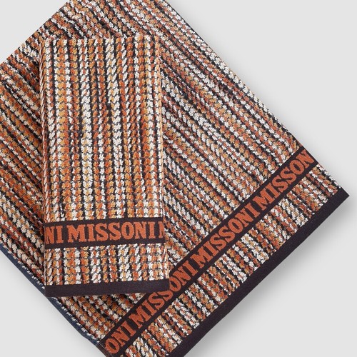 Coffret 8 Serviettes éponge Missoni - 4 Visage 115x70, 4 Invités 70x40, GOTS