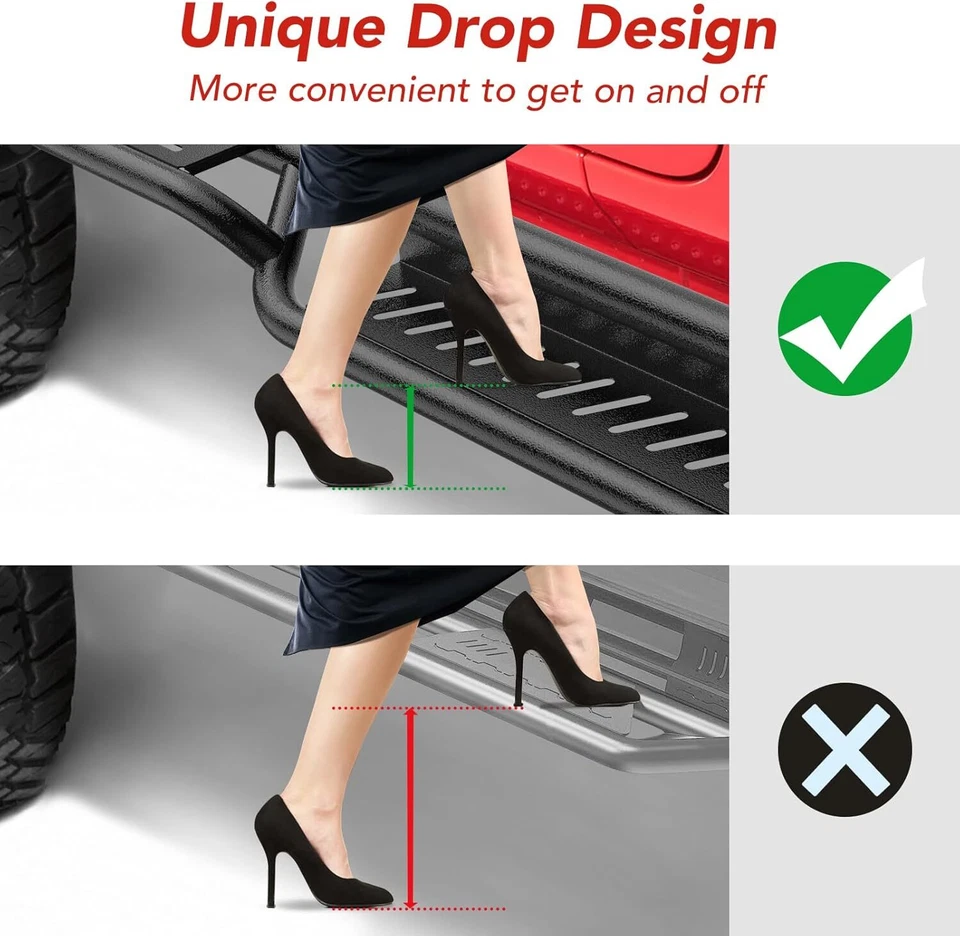 Steel Black Side Steps Nerf Bars Running Boards for 1997-2006 Jeep Wrangler TJ Foto 4 de 4