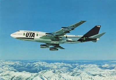Postcard Airline U T A Boeing 747-300 CC8.