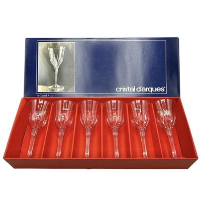 Set Of 6 Vintage Cristal D Arques Castel 7cl Lead Crystal Cordial Glasses /cb