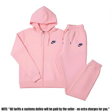 Women  s Nike-Style Medium Full Zip Hoodie 2-Piece Sportswear Tracksuit