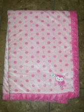 Carters Child of Mine Pink Sherpa Baby Blanket Flowers Owl