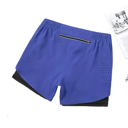 Mens Running Shorts Quick-Drying Fitness Black Double Layer Shorts Men Sport uk - Picture 21 of 22