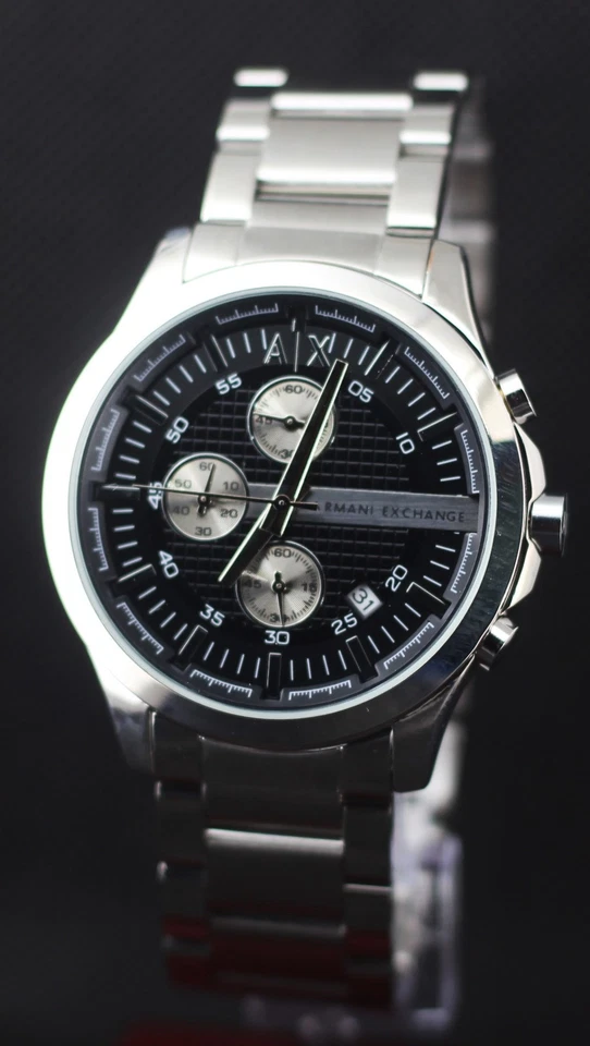 Hermoso reloj para hombre Armani Exchange cronógrafo en esfera negra con fecha Quarzt Foto 3 de 4