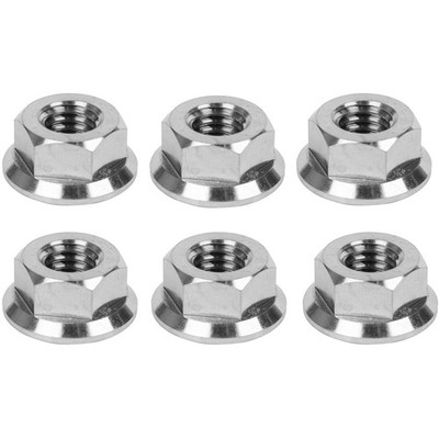 6PCS Titanium DIN6923 M5 M6 M8 M10 M12 M14 Hex Flange Nuts (M8 Pitch 1.25mm)