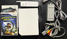 Nintendo Wii RVL-001 White Console Bundle w/ Remote, Sensor Bar, Cables + Game