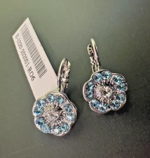 Large Cosmos Leverback Mariana Earrings - Rhodium