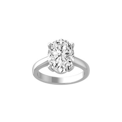 IGI Certified 3 Ct Oval Lab Grown Diamond 14K White Gold Solitaire Ring Size 7