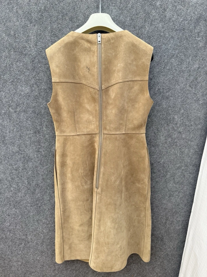 Vestido Bally Gamuza Piel de becerro Talla Pesada US8 UK12 Nuevo Con Etiquetas Foto 3 de 4