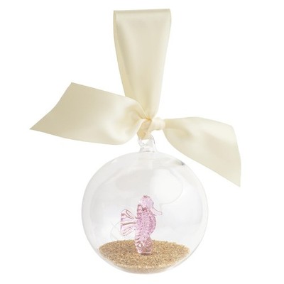 Mud Pie Christmas Sea Horse Glass Ornament