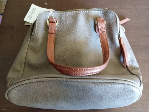 Sasha+Sofi Iris Satchel Handbag Gray Black White Spots Lined W.Tags - Picture 2 of 9