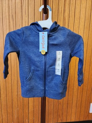 NWT Cat & Jack Toddler Boy Zip Hoodie Navy Blue Size 2T Jacket