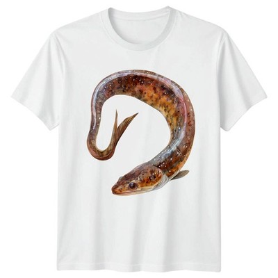 Braunaal Illustration T-Shirt Meeresleben Geschenk für Sie und Ihn