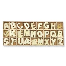Wooden Letter Set Box Door Name Font Alphabet Numbers Craft Decoration ABC Natural