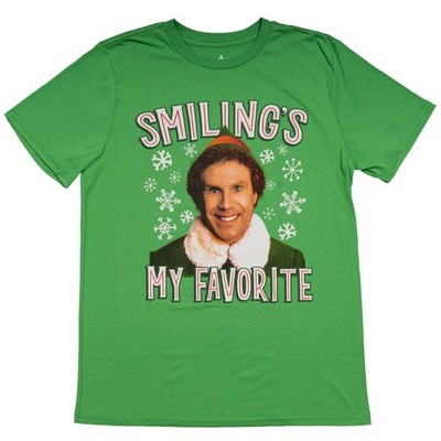 Officially Licensed Buddy The Elf Smiling is My Favorite Adult T-Shirt