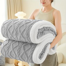 Sherpa Fleece Throw Blanket Soft Couch Bed Blanket Home Warm Cosy Sofa Blanket