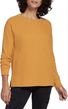 The North Face Chabot Crew Waffl Knt Thermal Top WM M Mustard Cabincore Gorpcore