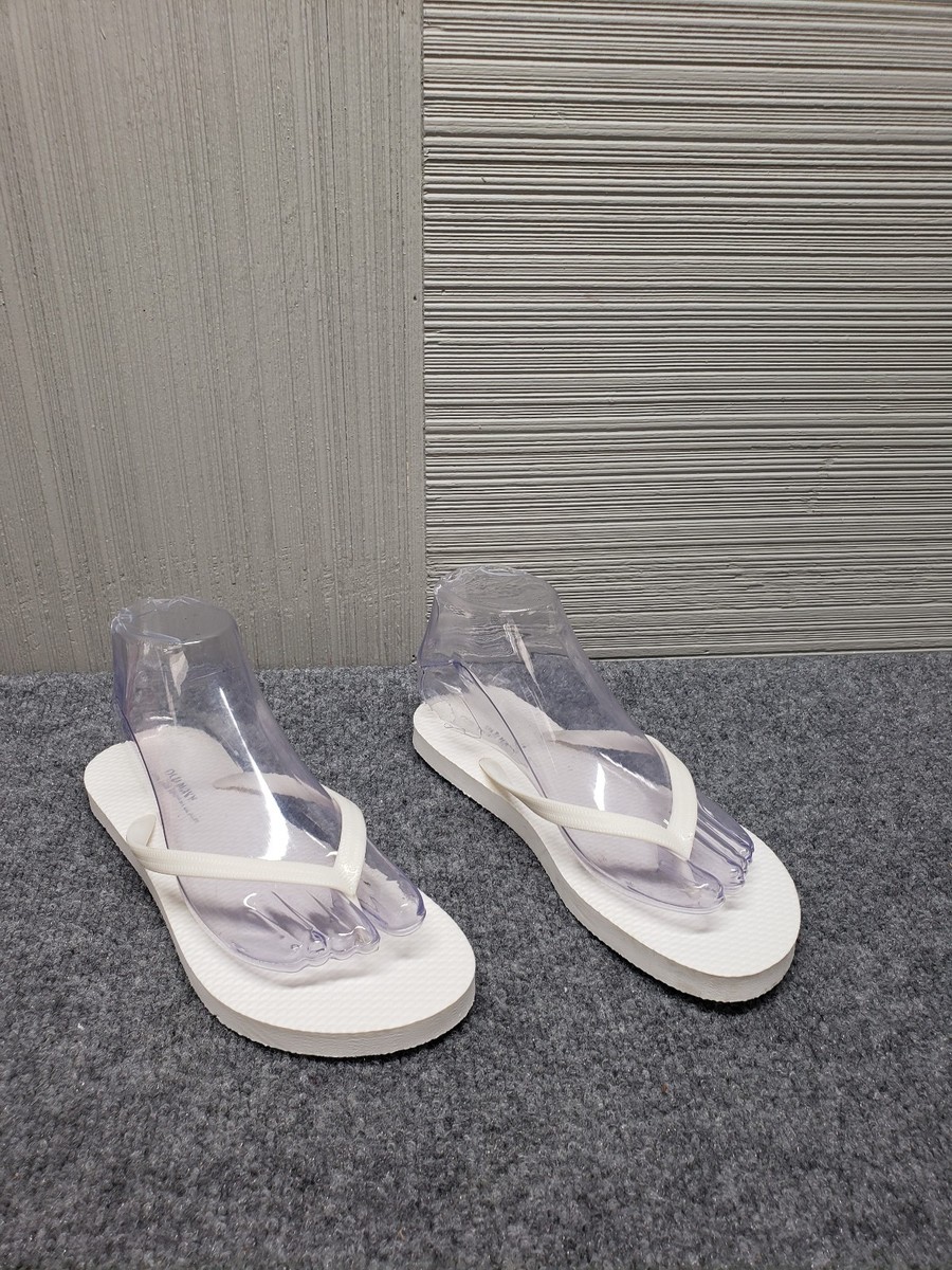 Old Navy Women Flip Flop Sandals 7 White Slip On Rubber Sole Open Comfort Shoes