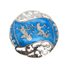 VINTAGE STERLING SILVER BLUE ENAMEL SIAM SET EARRINGS BROOCH 16" NECKLACE #7938 — photo 7