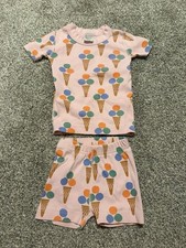 HANNA ANDERSSON ORGANIC SHORT JOHNS PAJAMAS Ice Cream PRINT 90 3T
