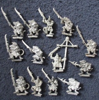 G 1993 Skaven x13 Stormvermin Hellebarde Krieger Chaos Rattenmen Zitadelle Warhammer GW