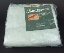 Vintage Lady Pepperell Satin Trim Mint Green Blanket 72x90" Made in USA NOS NEW