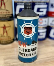 Vintage Phillips 66 Outboard Motor Oil Can Quart Cone Top Empty