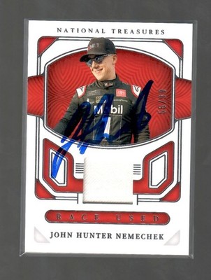John Hunter Nemechek Signed 2023 National Treasures Firesuit Relic IP Auto /99