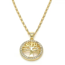 VFK Gold Tree Of Life Pendant Necklace With Diamond Accent – Elegant Symbolic Je