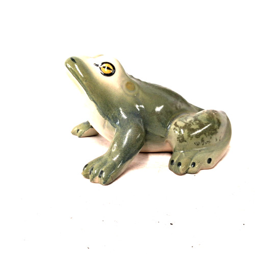 Frog Planter Vintage MCM Green Glaze Ceramic Figurine USA Pottery Decor - Image 1