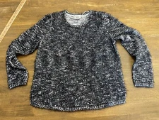 Style & Co. Sweater, Women's Size Large, Black White, Sparkly, Pullover NWT