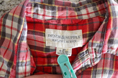 Denim & Supply Ralph Lauren Shirt Mens Small Red Plaid Button Up Long Sleeve - Picture 7 of 7