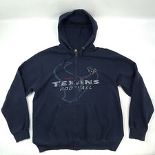 NFL Team Apparel Houston Texans Logo Zip Up Hoodie Sweatshirt Men's Size L