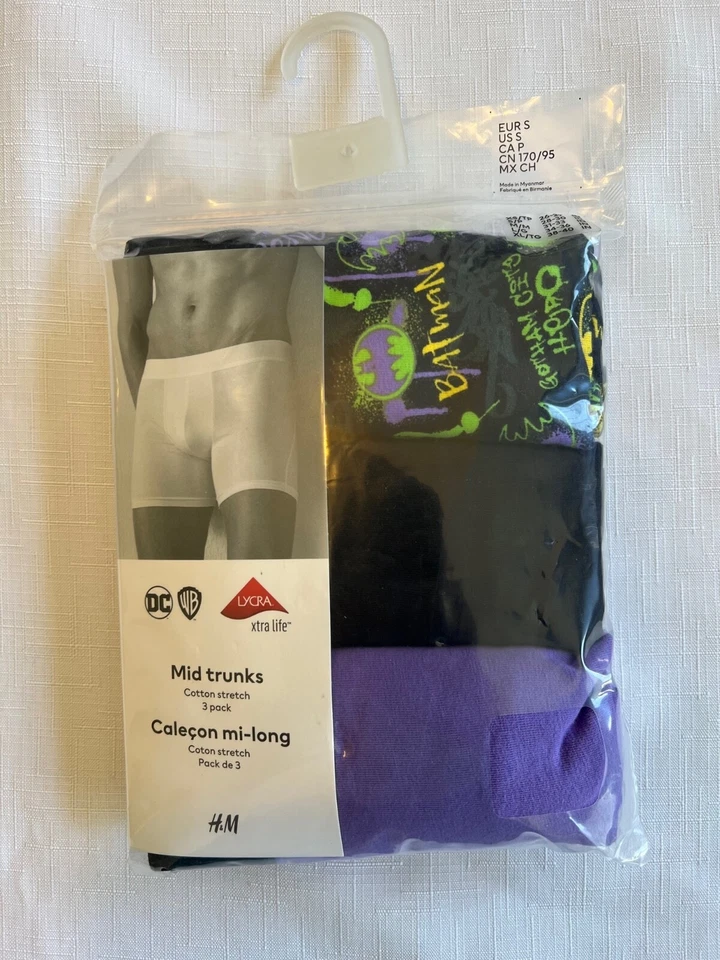 Paquete de 3 calzoncillos BATMAN de algodón elástico para hombre ropa interior NUEVO tallas S, M, L, XL Foto 2 de 4