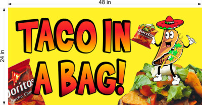 CHOOSE A SIZE WALKING TACOS TACO IN A BAG VINYL HORIZONTAL BANNERS DORITOS