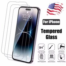 Lot Tempered Glass Screen Protector For iPhone X XR 11 12 13 14 15 16 17 Pro Max
