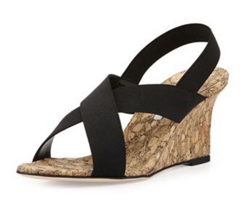 Manolo Blahnik Veggia Negro Correa Elástica melawe Corcho Sandalias Tacón  Con Plataforma Talla 38 | eBay