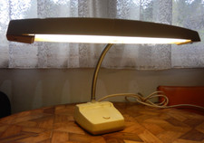 Vintage Hanimex Retro Desk Lamp Cream Gooseneck Office Bedside Light MCM