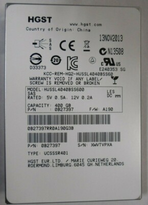 HGST HUSSL4040BSS600 400GB SSD 2.5" SAS SOLID STATE DRIVE 0B27397 | eBay