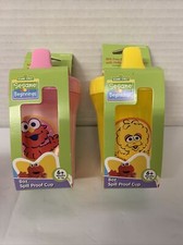 Sesame Beginnings Spill Proof Cup, Lot Of 2 Big Bird Elmo 8 ounces