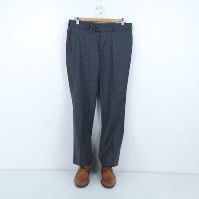 OVY W005「polyester pant」/ M Mens Trousers 34 Waist 29 Leg Dress Suit Office Grey Wool