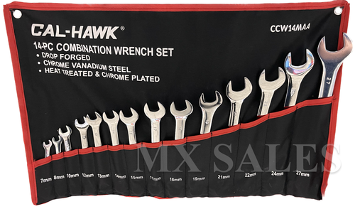 14PC COMBINATION WRENCH SET METRIC FROM 7mm - 27mm CR-V W/ POUCH - 第 1/1 張圖片