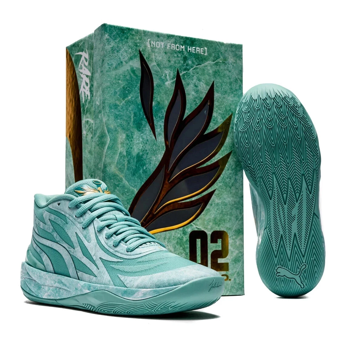 Lamelo Ball Puma MB.02 Lunar New Year Jade teal aqua basketball New Size 7-15