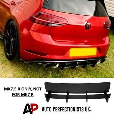 For VW Golf R MK7.5 Rear Blade Fin Diffuser Spoiler Splitter Body Kit 2016-2020!