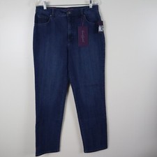 Gloria Vanderbilt Jeans Womens 8 Amanda Classic Fit Tapered Denim Dark Blue NWT