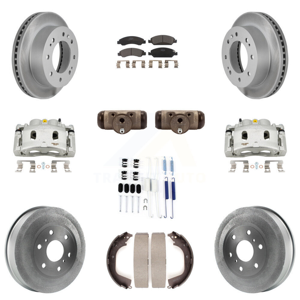 Front Rear Disc Brake Caliper Rotor Drum Ceramic Pad Shoes Cylinder Kit for Vehicles