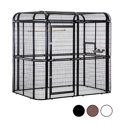 WALNEST Huge Walk-in Birdcage Large Metal Aviary Parrot Cage Flight Bird Cage In/Outdoor