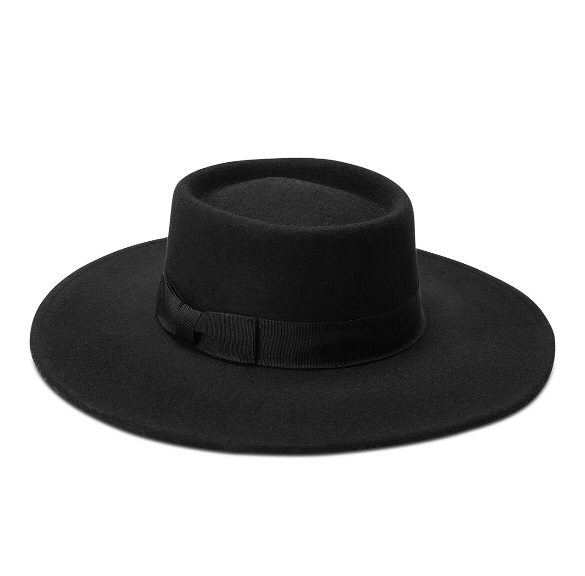 Nine West Women's Wool Felt Telescope Floppy Hat One Size Black